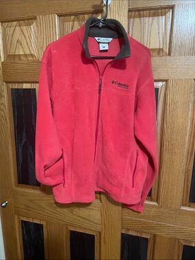 Columbia UniSex Red Full-Zip Fleece Jacket